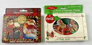1997 1999 Coca Cola Vintage Nostalgia Holiday Playing Cards In Collectible Tins - Picture 1 of 9