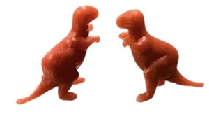 2x Orange Dinosaur Orange Mini T Rex Tiny Figures Cake Toppers - Picture 1 of 4