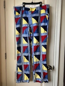 Vintage 1960s Indian Madras Thomson Men’s Patchwork Colorful Pants 38x30 Rare! - Picture 1 of 16