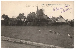 Church and Farmhouse Cattle R.B Mazerolles France Vintage French Postcard - Picture 1 of 2