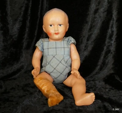 ANCIENNE POUPEE     POUPON CELLULOID  24 cm - Photo 1/4