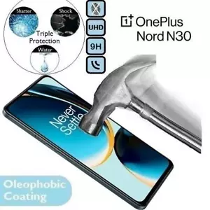 100%Genuine Tempered Glass 9H Screen Protector (1+One Plus) For OnePlus Nord N30 - Picture 1 of 2