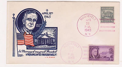 APRIL 12, 1945 STAEHLE UNOFFICIAL FDC COVER IN MEMORY OF ROOSEVELT SC# 931 - Image 1 of 2