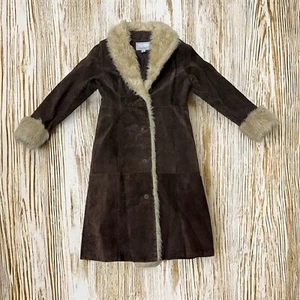 VTG 90’s Wilson’s Leather Maxima Penny Lane Coat Faux Fur Womens Medium - Picture 1 of 12