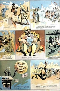 Chicago Colossal Growth 1891 FUNNY NEWSPAPER HEADLINES Puck Matted Antique Print - Picture 1 of 12