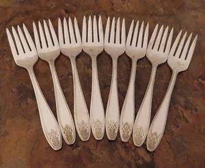 IS Lady Doris Princess Set of 8 Salad Forks Vintage Silverplate Flatware Lot B - Picture 1 of 4