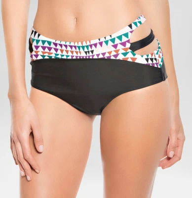 Women's Vanilla Beach triangle black Printed Swimwear Bikini Bottom Size XL New - Изображение 1 из 4