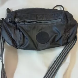 Kipling Khaki / Black Crossbody Bag with Patterned Strap H14 - Picture 1 of 6