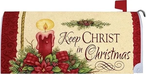 Cubierta magnética para buzón Keep Christmas Poinsettia Candle - Imagen 1 de 1