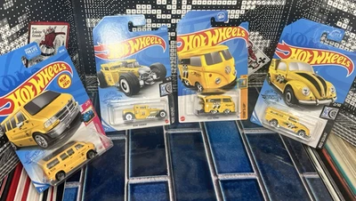 Hot Wheels MoonEyes Lote de 4 Kool Kombi, Agitador de Huesos, 49 VW Escarabajo Pickup, Furgoneta Foto 1 de 4