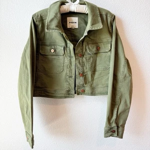 Boden Military Green Cropped Jacket Size 14 - Picture 1 of 8