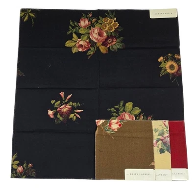 De Colección Ralph Lauren Remanente de Tela de Tapicería Greenwich Floral Ónix 27x27 0752 Foto 1 de 3