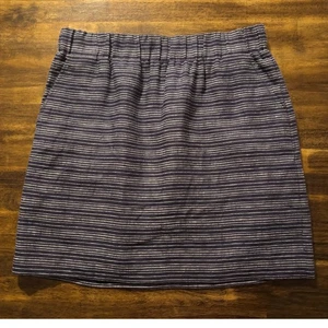 Ann Taylor Loft Women’s Medium Skirt Pull On Elastic Waist Lined 100% Linen - Picture 1 of 8