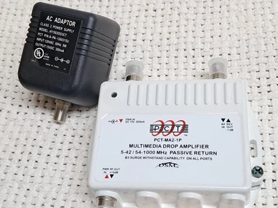 PCT Multimedia Drop Amplifier DSM Signal Booster HDTV Antenna Cable TV Power DCB - Image 1 of 4