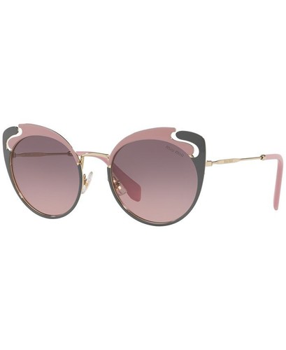 Nuovi occhiali da sole Miu Miu MU 57TS M1R 146 oro rosa marrone da donna