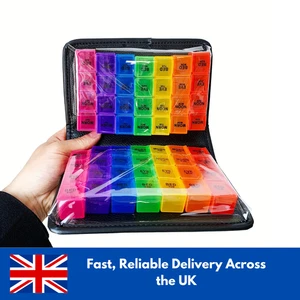 Pillendose Organizer Etui 14 Tage Geldbörse herausnehmbar Tagesboxen Fächer Reise - Bild 1 von 3