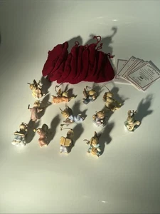 Berta Hummel Goebel Littlest Angel Instrumentos de Navidad Adornos Conjunto de 12 - Imagen 1 de 8