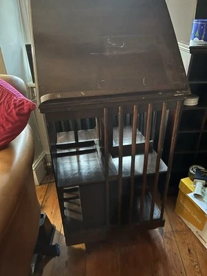 Edwardian Antique Oak Revolving Bookcase.  - Image 1 of 4