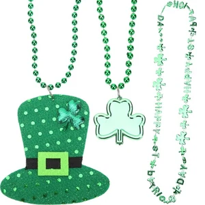  12pcs St. Patricks Day Clover Perlen Halskette Set St. Patrick's Day - Picture 1 of 11
