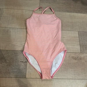 HANNA ANDERSON GIRLS PINK STRIPE ONE PIECE BATHING SUIT US SIZE 8 - Picture 1 of 5