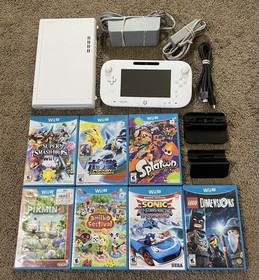 Nintendo Wii U Console Bundle White With 7 WiiU Games & Accessories 