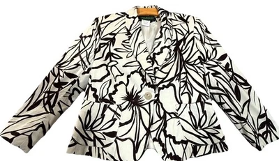 Chaqueta Blazer Harve Benard By Benard Holtzman Mujer 6 Beige Marrón Estampado Abstracto Foto 1 de 4