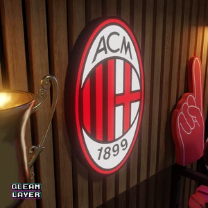 AC Mailand Logo LED Fußball Team Leuchtkasten RGB Wand Display Leuchtschild - Bild 1 von 5