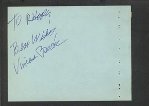 Vincent Beck - Signed Autograph Book Page - And Justice for All Character Actor - Picture 1 of 2