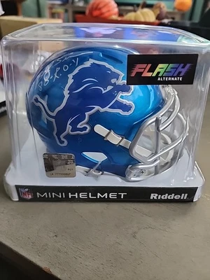 MINI CASCO BILLY SIMS AUTOGRAFIADO LEONES FLASH AZUL "80 R.O.Y." TRISTAR Foto 1 de 3