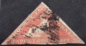 SOUTH AFRICA CAPE OF GOOD HOPE 1853 FIRST STAMP S.G. #1 SC. #1 USED - Picture 1 of 4