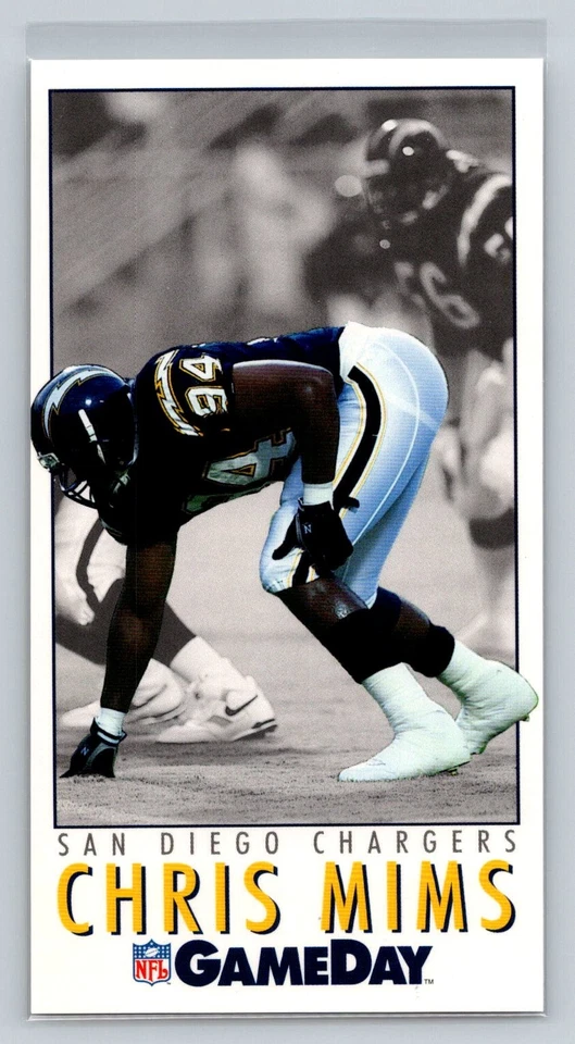 Chris Mims 1992 GameDay #133 San Diego Chargers - Image 1 of 2