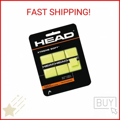 HEAD Xtreme Soft Raqueta Overgrip - Cinta de agarre para raqueta de tenis - Paquete de 3, amarillo Foto 1 de 2
