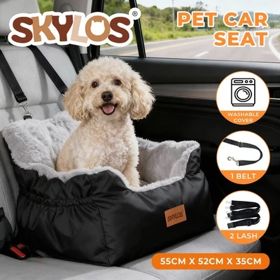 Skylos Dog Car Seat Bed Pet Booster Seat Pet Travel Carrier with Safety Leash - Image 1 of 4