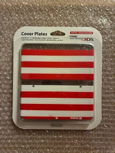 New Nintendo 3DS Kisekae Cover Plates No.043 - Red & White Stripe - Picture 1 of 2