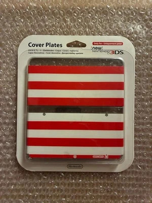 New Nintendo 3DS Kisekae Cover Plates No.043 - Red & White Stripe - Image 1 of 2