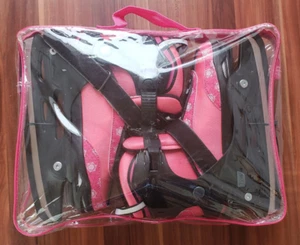 Kinder-Schlittschuhe, größenverstellbar 33-37, rosa, mit Tasche - Bild 1 von 4