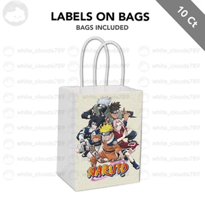 10 Naruto Label on White Kraft Gift Bag Birthday Party Favor 5.5 x 8 Birthday - Picture 1 of 1