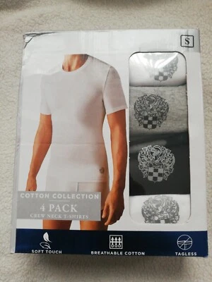 New Vince Camuto Men's 4 Pack Black /White /Gray Cotton Crew Neck Tagless Small - Image 1 of 4