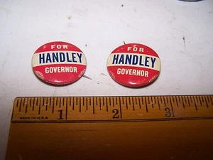 2 HANDLEY for GOVERNOR Pinback Buttons Pins - Imagen 1 de 2