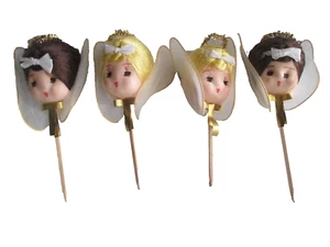 Lote De Colección De 4 Caras De Muñeca Ángel Cabezas Para Artesanía Tela De Cabello Hechas En Japón - Imagen 1 de 9