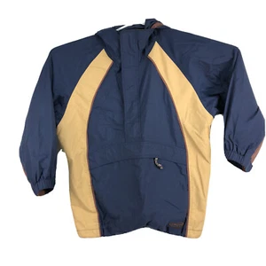 Patagonia Hooded Blue Yellow Parka Pullover Jacket Kids Size 8 - Picture 1 of 6