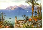 Cannes-View L&#39;Esterel Mountain-Villes de France Series-Vintage Tuck Art Postcard