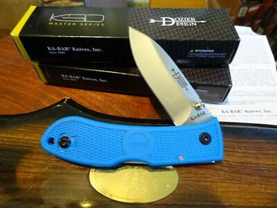 4.25"CERRADO KABAR PLEGABLE CAZADOR AZUL G-10 MANGO ANTIDESLIZANTE AUS-8A ACERO INOXIDABLE BLAD Foto 1 de 4