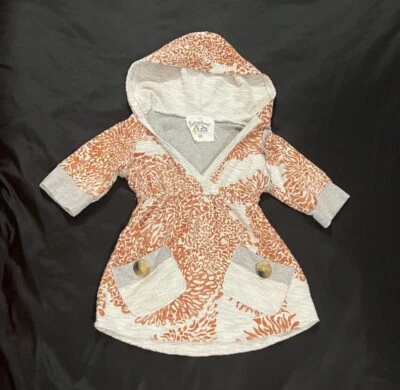Scrapbook Originals Baby Doll Hoodie Orange And Grey Floral Y2k 2000s Vintage - Image 1 of 4