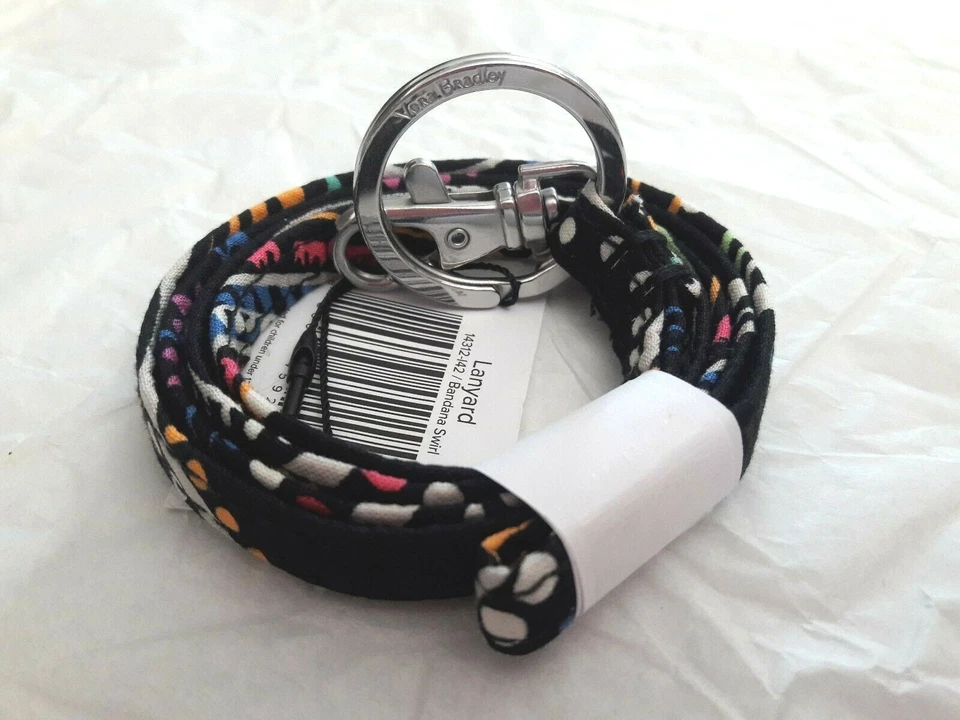Novo com etiqueta! Chaveiro de algodão Vera Bradley Lanyard Signature (escolha o padrão) - Imagem 1 de 1