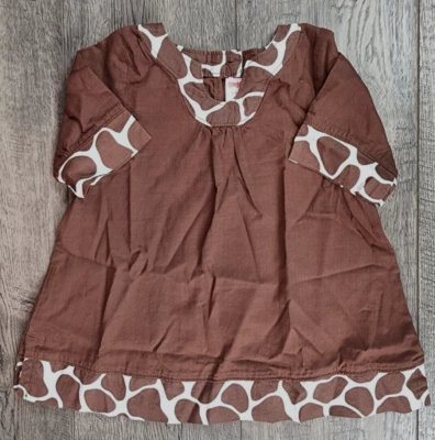 Baby Girl Gymboree 3-6 Month Brown Safari Fashion Giraffe Print Shirt - Image 1 of 3