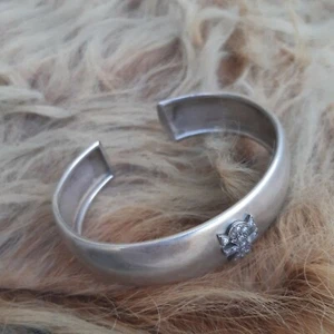 Brazalete de plata Teady Bear Peluche Regalo para mujer Brazalete bohemio puño 11 g - Imagen 1 de 5
