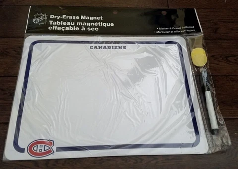 Montreal Canadiens NHL Official Hockey Dry Erase Magnet NIP 12" x 9" Cover