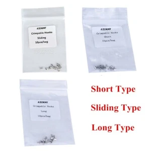 AZDENT Uso Dental de Ortodoncia Gancho de Crimpado Corredizo /Largo/Corto Tamaño - Picture 1 of 17