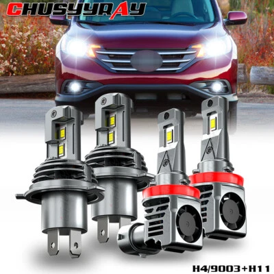 LED Headlight Bulbs +Fog Light 6000K Combo 4 Kit For Suzuki Swift 2007-2016 2017 - Image 1 of 4